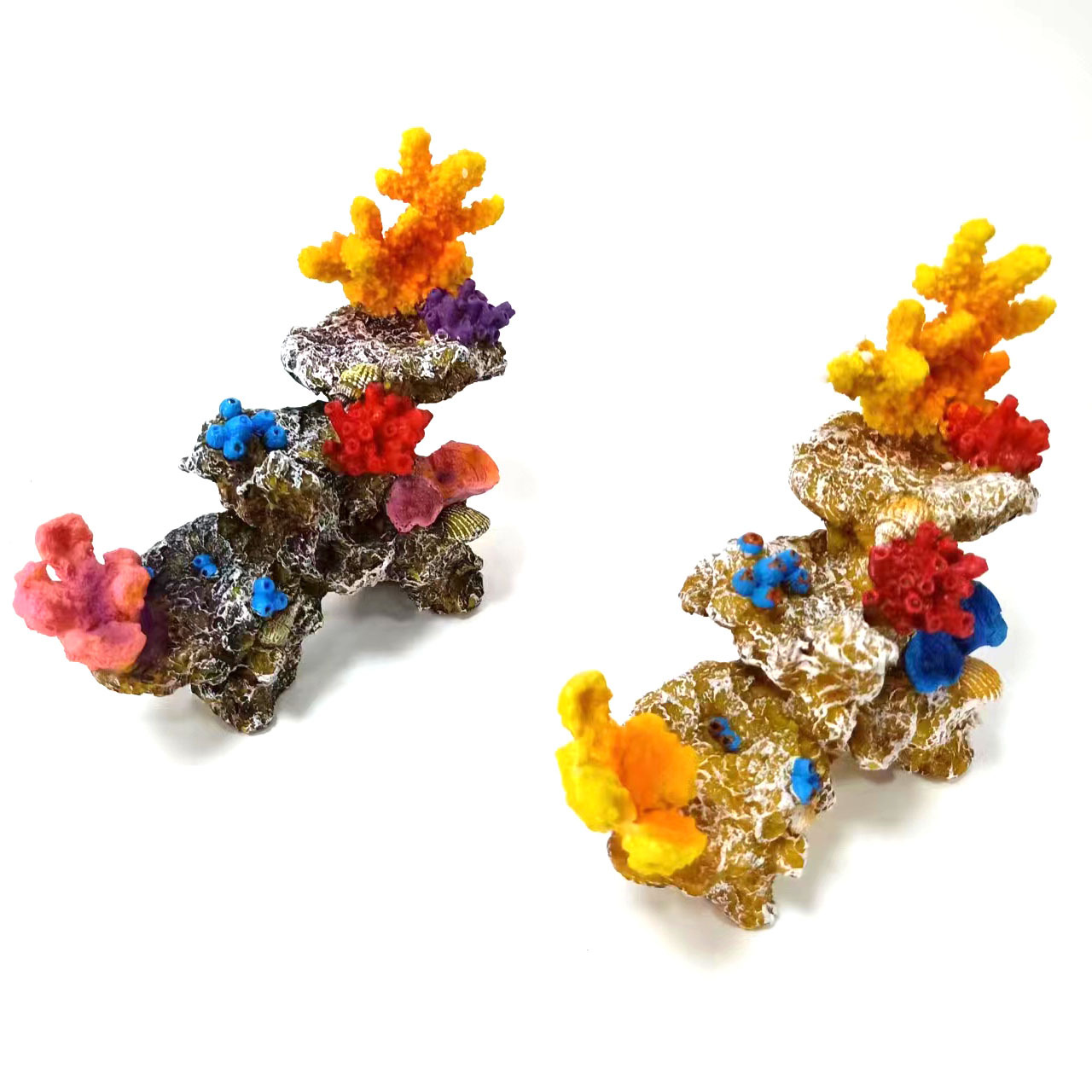 Resina arrecife de coral árbol de natación peces y camarones escondite casa pecera paisaje decoración micro paisaje escritorio decoración acuario