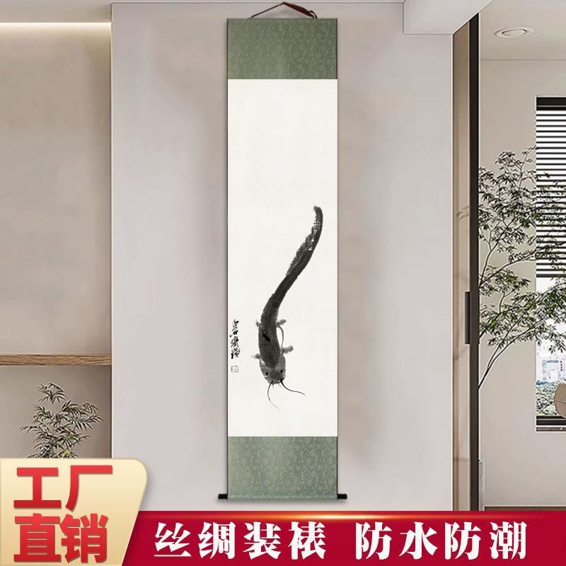 齊白石畫作6【草綠色】 / 小號高150單幅寬30釐米