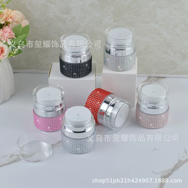 15ml Vacuum Press Bottle Diamond Bottling Eye Cream Cream Storage Bottle