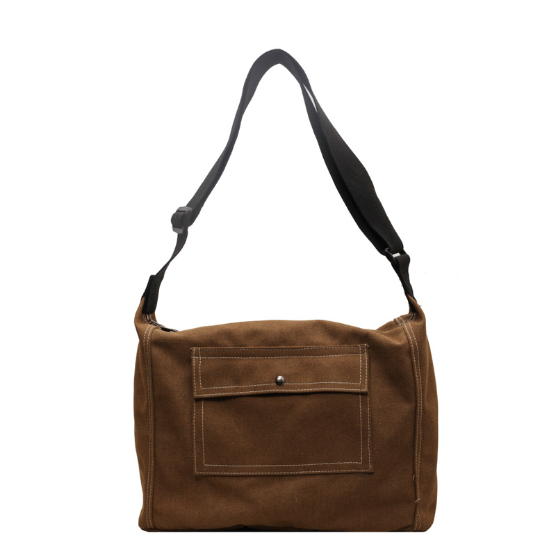 Bolso de lona de gran capacidad simple japonés bolso de mensajero coreano para mujer 2024 nuevo bolso de mensajero de un solo hombro de tendencia casual