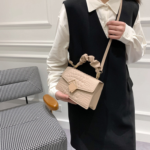 Bags for Women  New Simple Ladies Bags Solid Color Crossbody Bags Fashionable Shoulder Bags Stone Pattern Small Square Bags