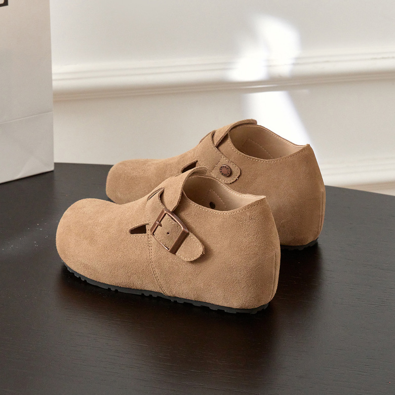 Genuine Leather 5cm Height-Increasing Birkenstock Shoes for Women, 2025 Summer New Style, Full Leather, Thick-Soled Outdoor Birkenstock Shoes for Petite Individuals