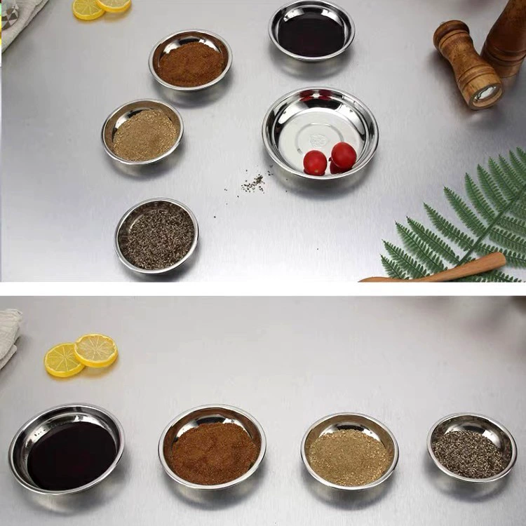 Фабрика 304 из нержавеющей стали тарелка с окунанием тарелка столовая маленькая плоская тарелка неглубокая тарелка с магнитным немагнитом 201 оптовая продажа