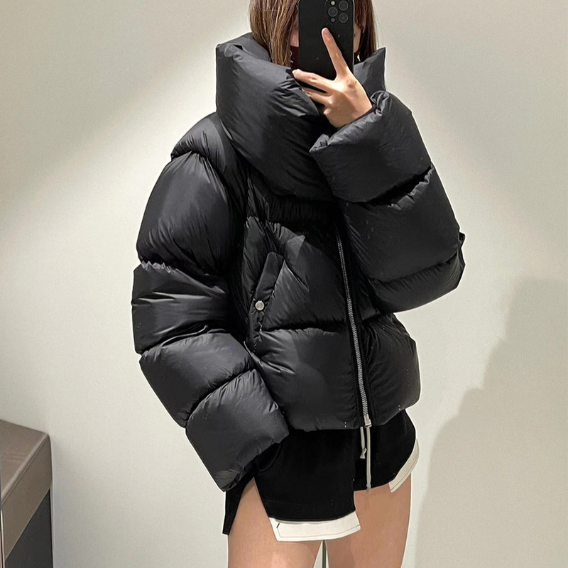 Dark Ro Style Detachable Collar Short down Jacket for Women, Winter 2026, Thickened, Lightweight Puffer Jacket for Couples