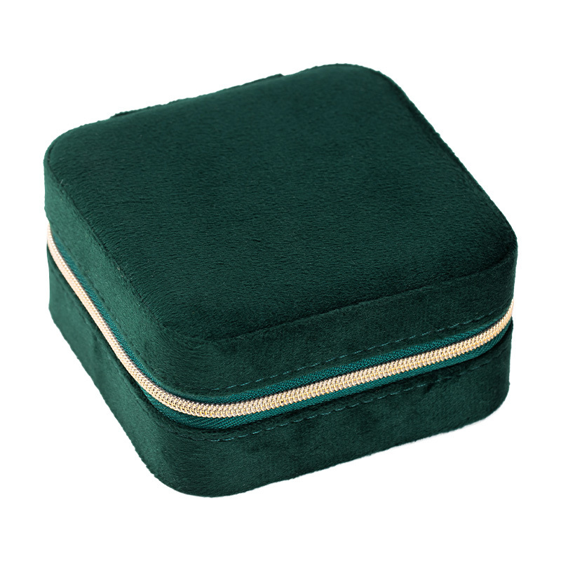 Caja de joyería de terciopelo del fabricante original, caja de almacenamiento de joyería de estilo europeo y americano, de una sola capa, portátil, de viaje, de alta gama.