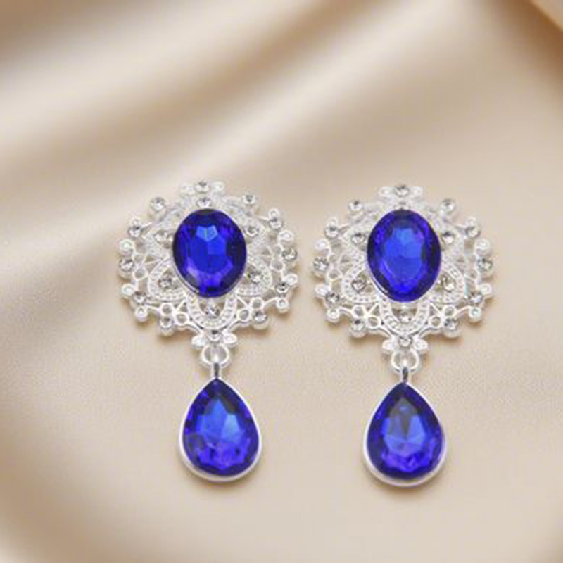 国境を越えた売れ筋 45*25 ミリメートル合金ラインストーンブローチ DIY リボンアクセサリー衣類手作りジュエリーアクセサリー直接バッチ