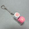 Two-button transparent shell-silicone cat claw (white