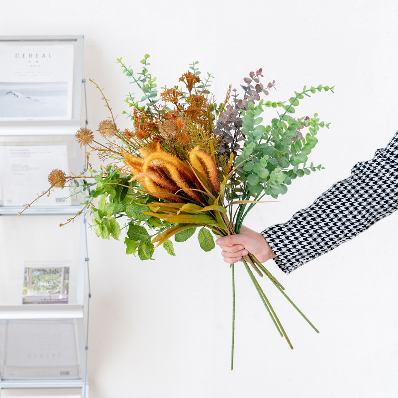 單枝仿真植物綠植假花仿真花假花人造花花束批發花材配材仿生花