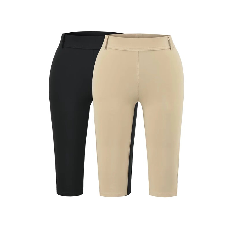 American-style hot girl high-waisted capri elastic slit cropped pants for women, summer tummy control fitness sports hip-hugging straight pants American-style hot girl high-waisted capri elastic slit cropped pants for women, summer tummy control fitness sports hip-hugging straight pants