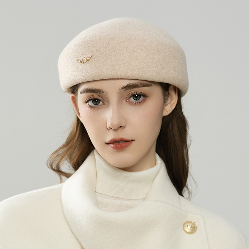 Uldbaret til kvinder elegant vinterhue stilfuldt efterårsudstyr_voghion.com
