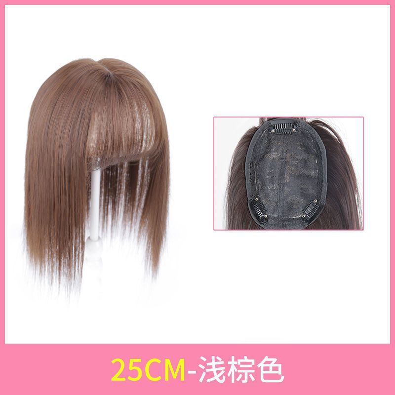 Flequillo peluca pieza 3D Natural realista cabeza simulación pelo flequillo de aire que cubre el pelo blanco rehair Top mullido rehair bloque
