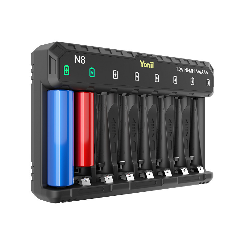 New No. 5 No. 7 battery charger 8-slot Ni-MH AA rechargeable battery smart charger 8-slot USB input