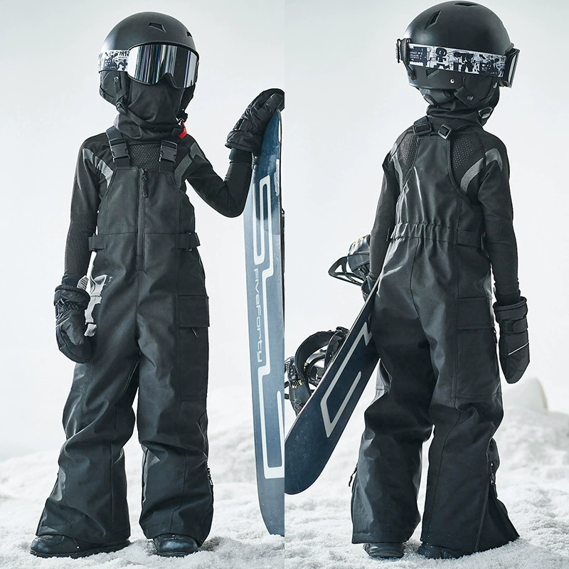 Детские профессиональные лыжные комбинезоны, водонепроницаемые и ветрозащитные лыжные штаны с подкладкой для мальчиков и девочек, комплект для родителей и детей.