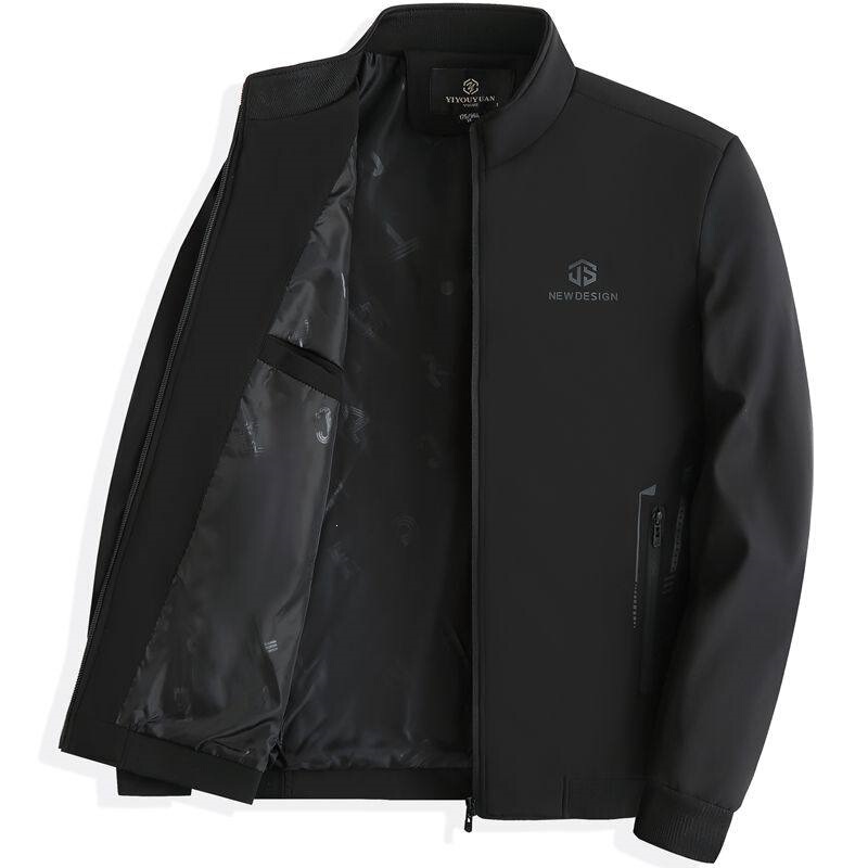 Dad's Spring and Autumn Jacket, Middle-Aged Men's Stand-Up Collar Jacket, Middle-Aged and Elderly Business Casual Men's Autumn Clothing Top