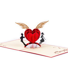 厂家批发纸雕3D立体贺卡爱情婚礼请帖情人节贺卡创意手工贺卡