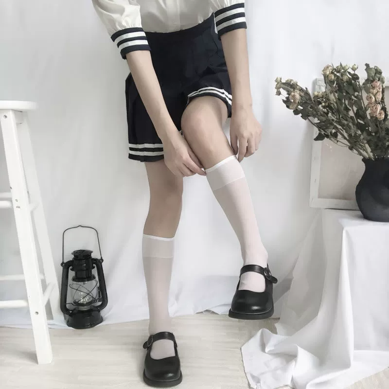 Прозрачные колготки Lolita, белые прозрачные летние тонкие колготки, one size