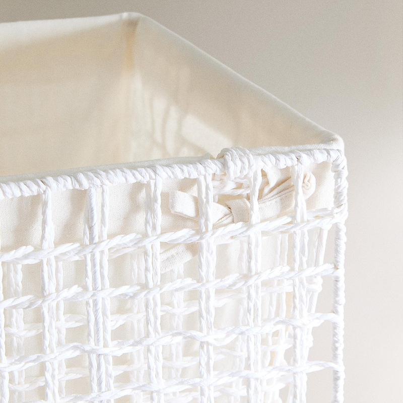 Cesta de ropa sucia de lujo ligero casero cesto de almacenamiento de ropa sucia cuerda de papel trenzado cesto de ropa sucia gran capacidad muñeca barril de almacenamiento