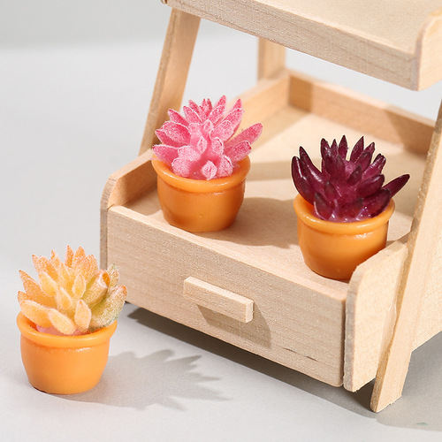 Simulation succulent small pot plant DIY micro-landscape decorative desk ornament accessory doll
