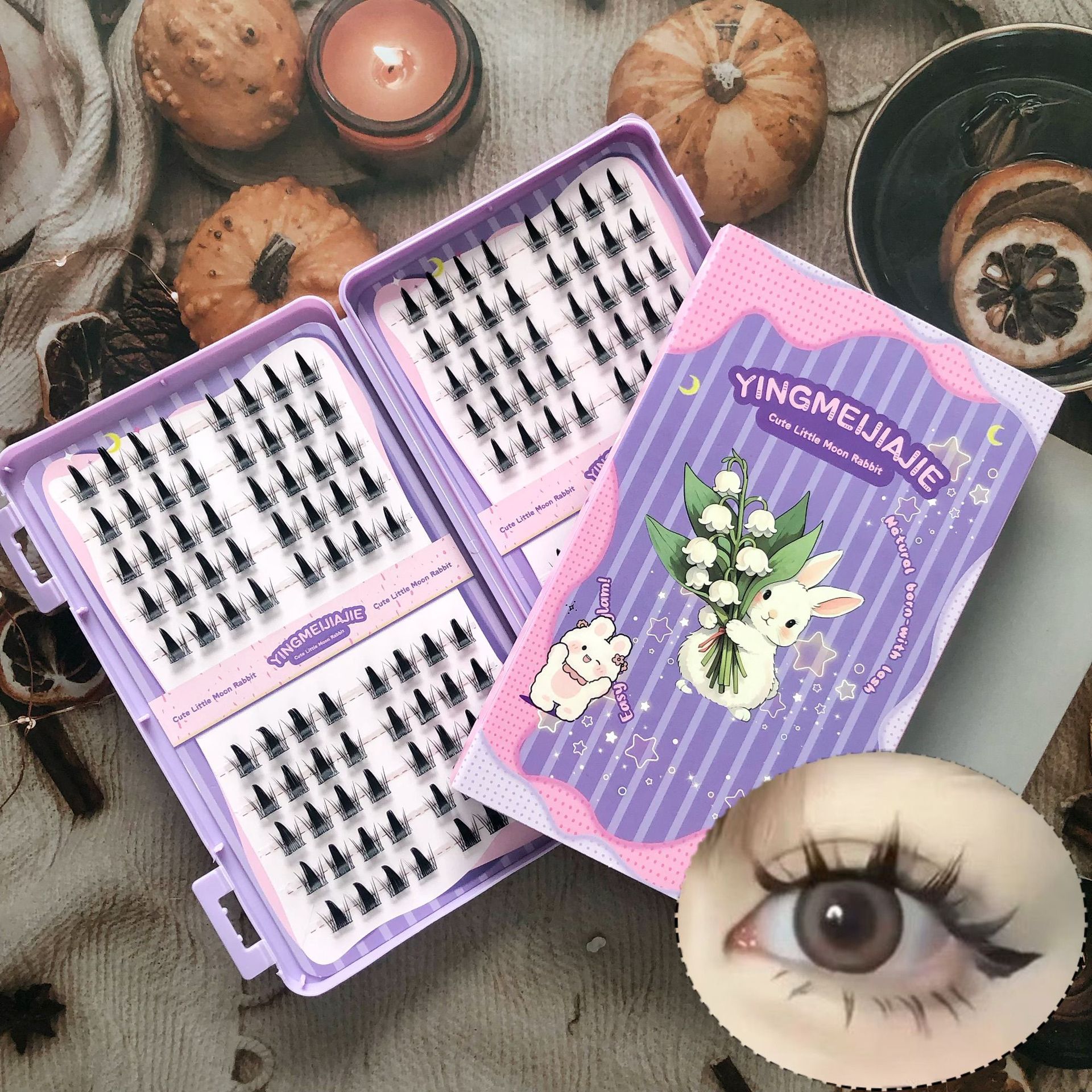 20 filas de paquete de caja de regalo de pestañas falsas transfronterizas, pestañas falsas densas, pestañas falsas sin pegamento.