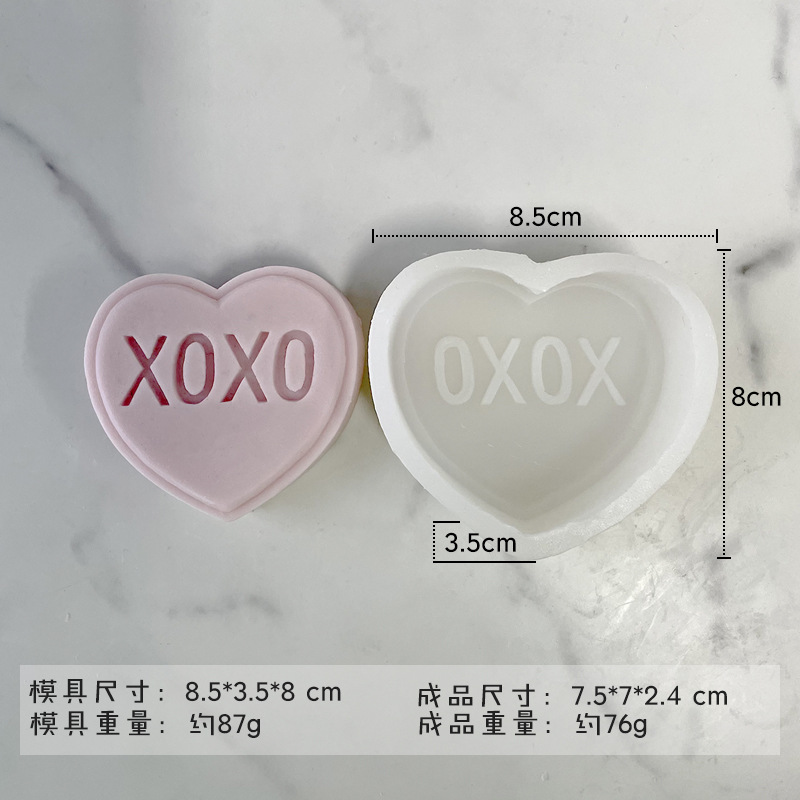 Día de San Valentín serie tridimensional carta de amor vela molde de silicona DIY amor hecho a mano jabón aromaterapia molde