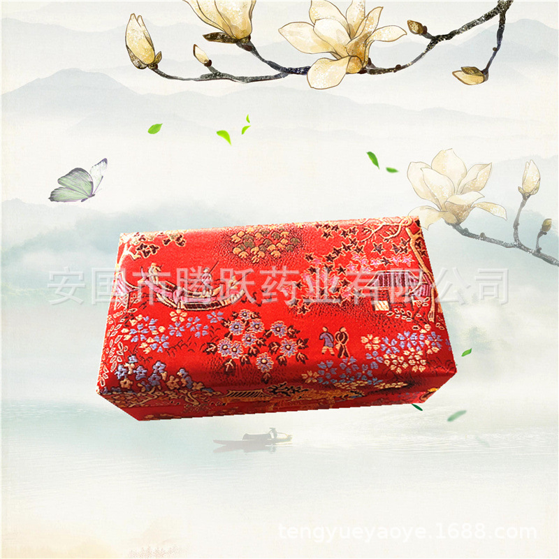 Red Brocade Hexagonal Gift Box Empty Jewelry Packaging Box key features