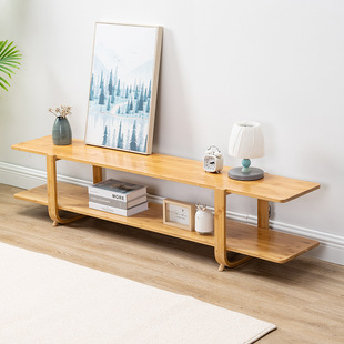 TV Cabinet Coffee Table Combination Modern Simple Economical Household Living Room Bedroom TV Station Cabinet Small Apartment Floor Cabinet Bamboo