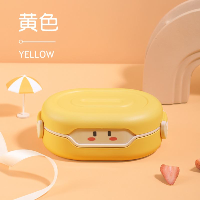 Caja de almuerzo creativa de dibujos animados, microondas, aislada, para niñas y niños, alimentos frescos