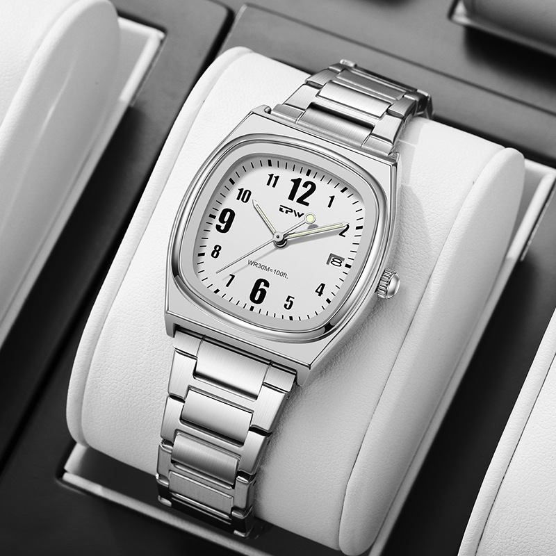 Simple and High-End Calendar Women's Watch, High-Looking Small Square Waterproof Watch, Women's Niche Quartz Watch, Live Broadcast Hot Style