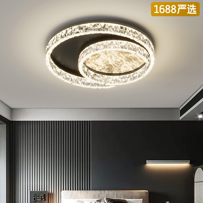 [Selección estricta] diseño de lámparas de techo redondas italianas de lujo ligero de humo de alto espectro de lámparas de habitación de protección de ojos