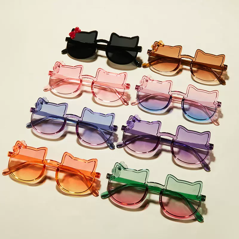 新款墨镜儿童太阳镜批发小女孩卡通可爱超萌宝宝遮阳彩色眼镜