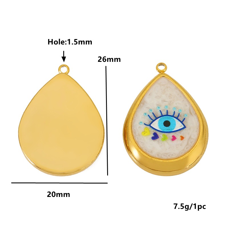 304 Stainless Steel Material 3 PCS/Package 18*20.5mm 304 Stainless Steel Devil's Eye Heart Shape Polished Pendant DIY Ornament Accessories