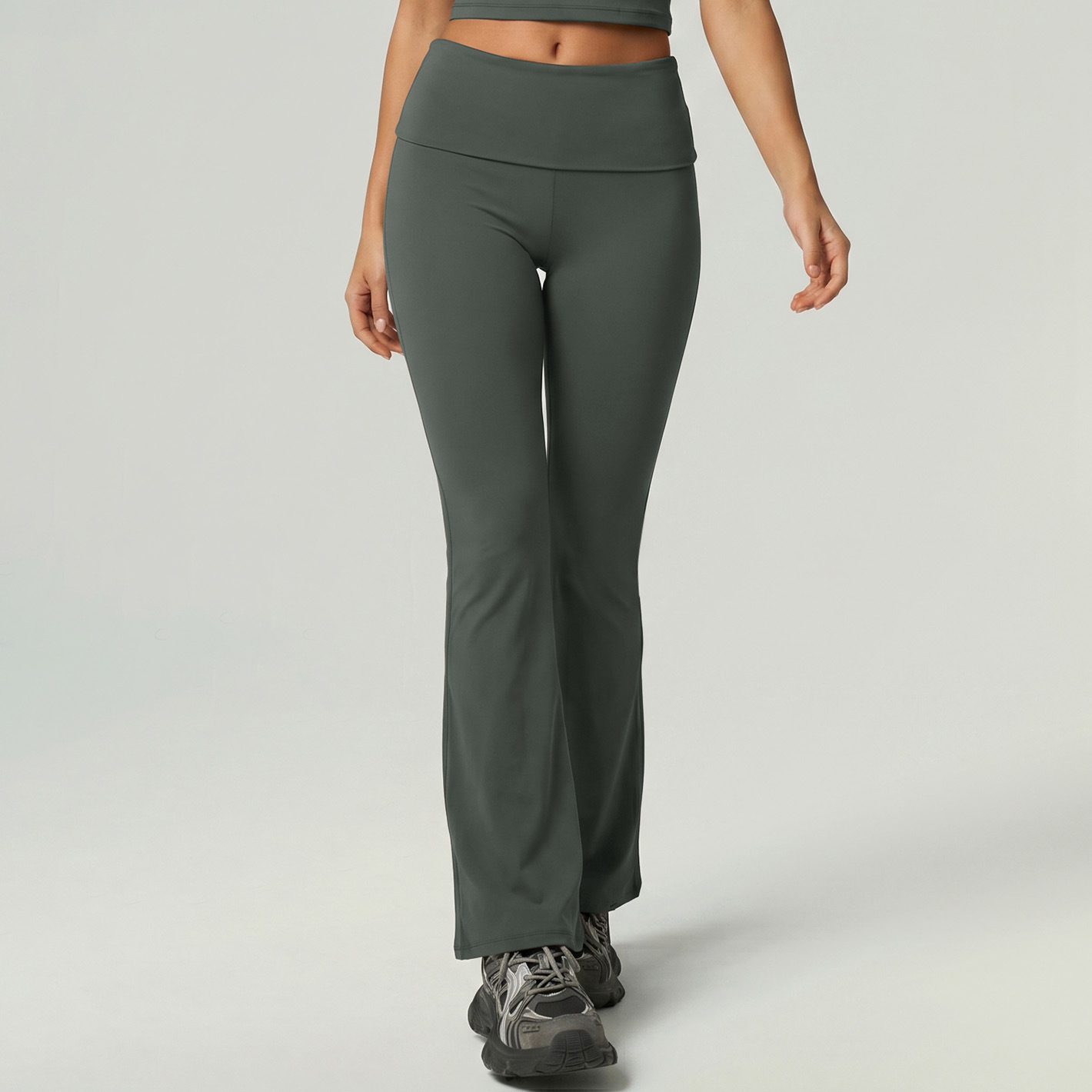 Transfronterizos Europeos y estadounidenses ropa deportiva de secado rápido, mangas cortas, pantalones largos, pantalones de cuchilla, abdomen cerrado, caderas elevadas, ropa de yoga desnuda