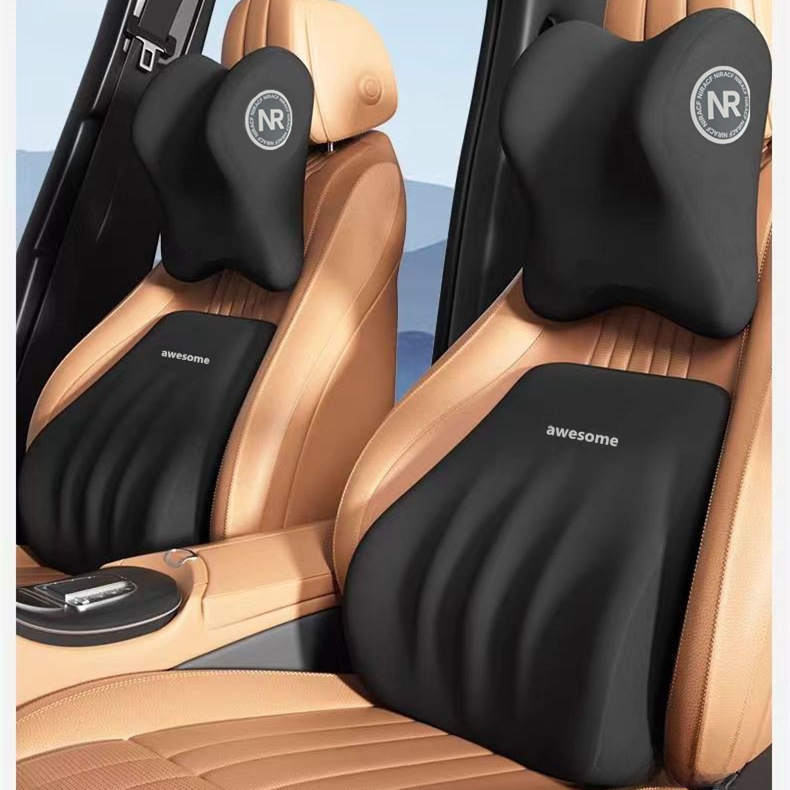 Autós fejtámla, derékpárna, memóriahabos autós nyakpárna, autós derékpárna, derékpárna szett_voghion.com