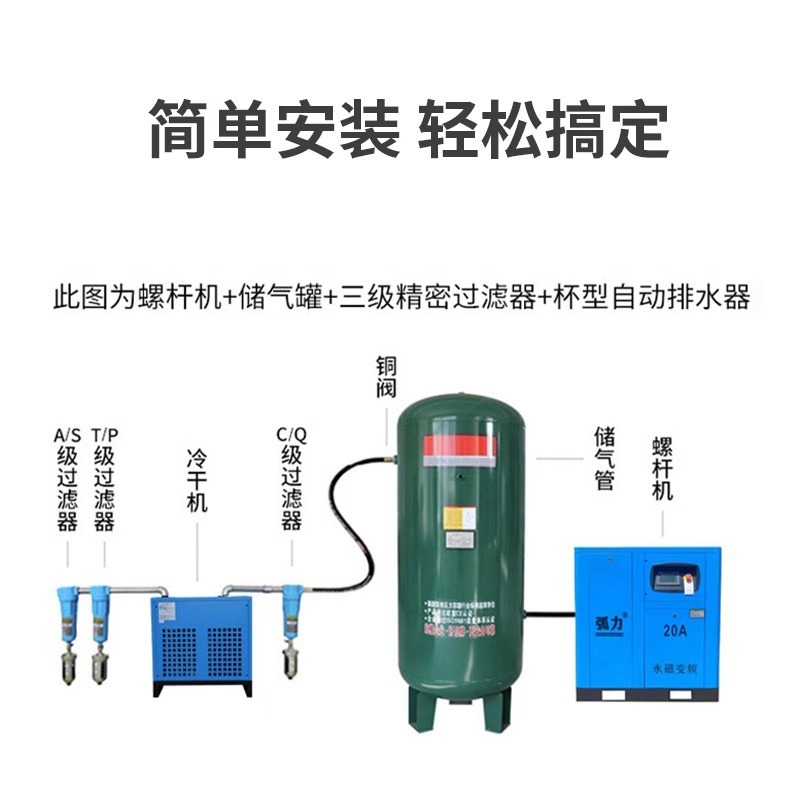 冷凍乾燥機永久磁石インバータースクリュー機コンプレッサー冷凍式圧縮空気乾燥機コンプレッサー空気除水|undefined