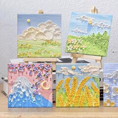 肌理画diy材料包立体浮雕数字油画儿童创意美术沙画画丙烯团建