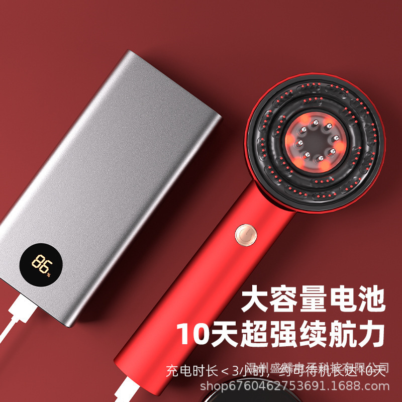 新型赤色導液マッサージ櫛頭皮ケアマッサージ活絡育毛マッサージ櫛導液育毛器クロスボーダー|undefined
