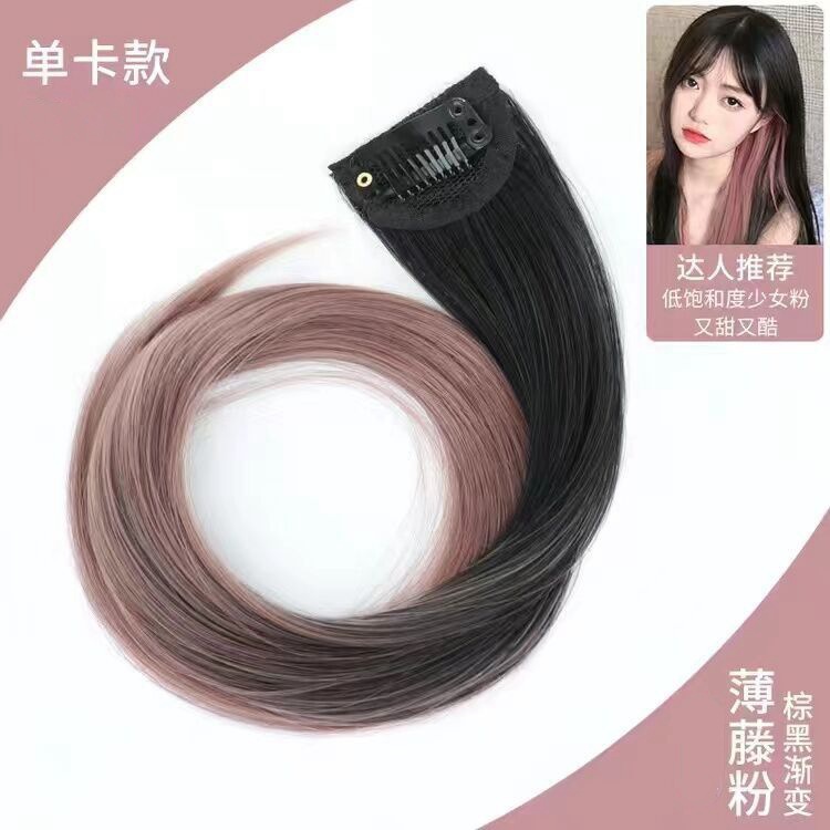 Extensión de Cabello Liso de Una Pieza de Fibra Sintética de Alta Temperatura
