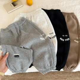 男童卫裤春秋季新款儿童韩版字母长裤宝宝宽松休闲束脚运动裤潮