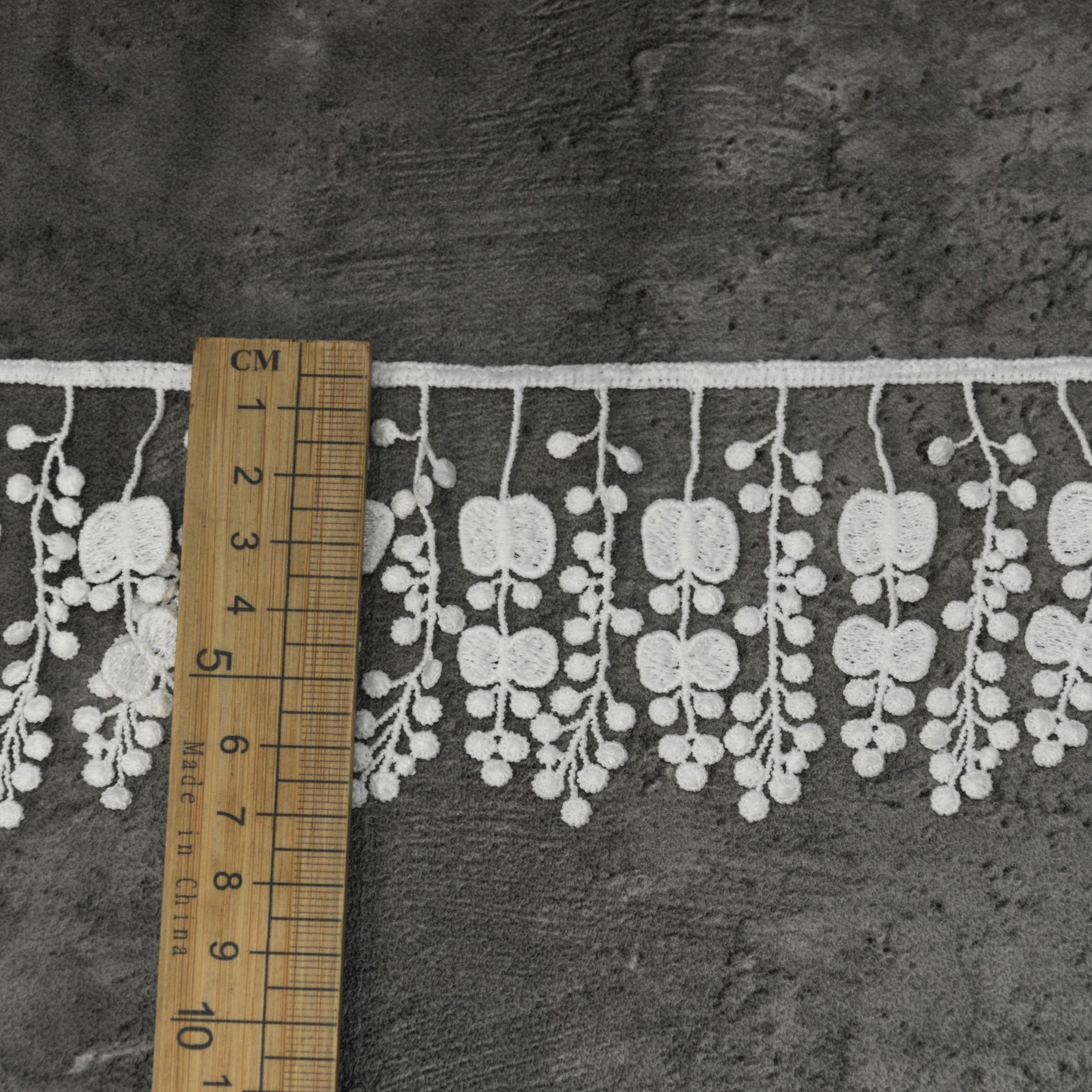 【大現物】多龍7cmミルク糸レース刺繍服装補助カーテンレースフリンジレース