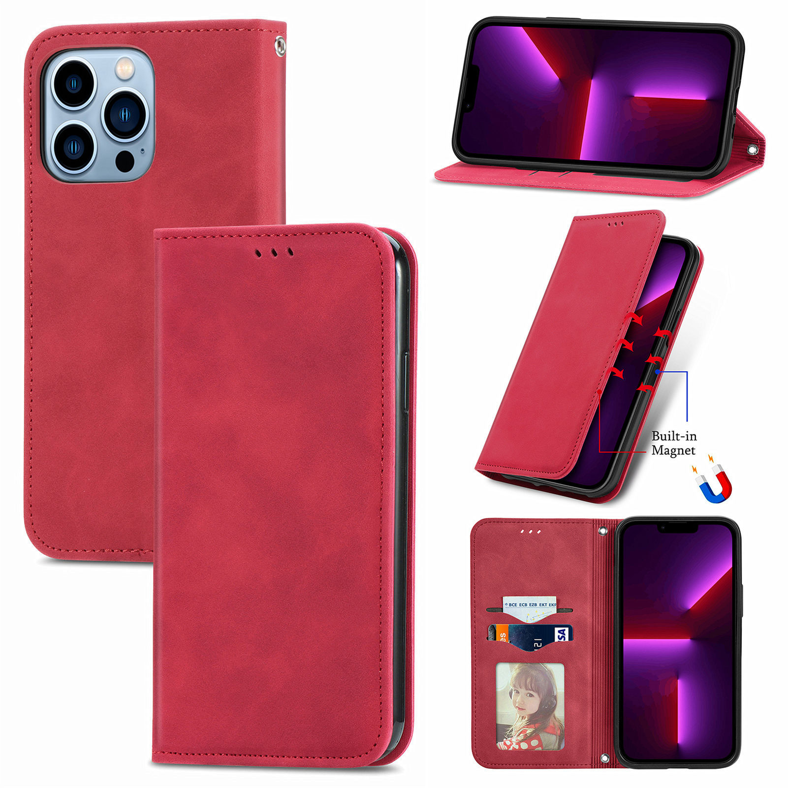 跨境新款适用OPPO REALME X7 V5 C17 复古磁吸手机皮套肤感超薄