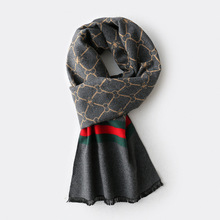 男士冬季仿羊绒韩版格子秋冬提花保暖商务外贸厂家批发围巾男定制