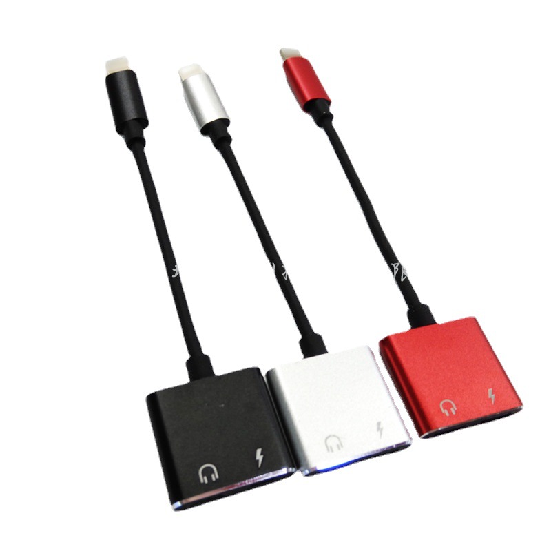 双lightning母座转接头2A充电听歌直接通话线控手机平板