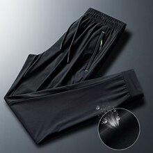 衫少服饰冰丝网眼清凉透气运动裤男士夏季薄款青年人宽松休闲长裤