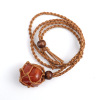 Organic crystal, natural ore handmade, woven necklace, adjustable pendant, Amazon