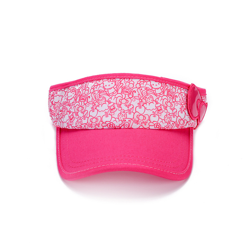 Cross-border rosa para niños sombrero vacío personalizado logotipo al aire libre princesa ciclismo sombrero de sol para mujeres image 4