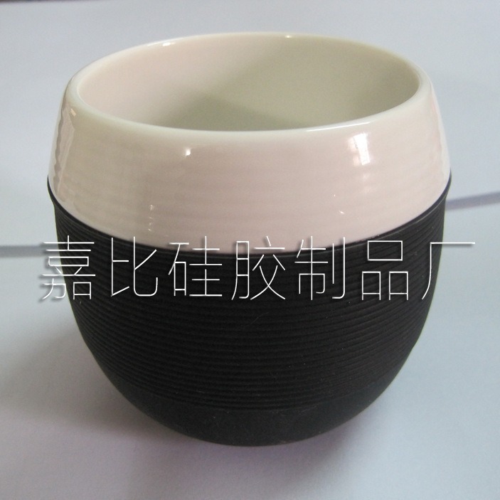 源头实力直供半包底外横纹杯套鼓形20g硅胶杯套杯底套硅胶杯底座