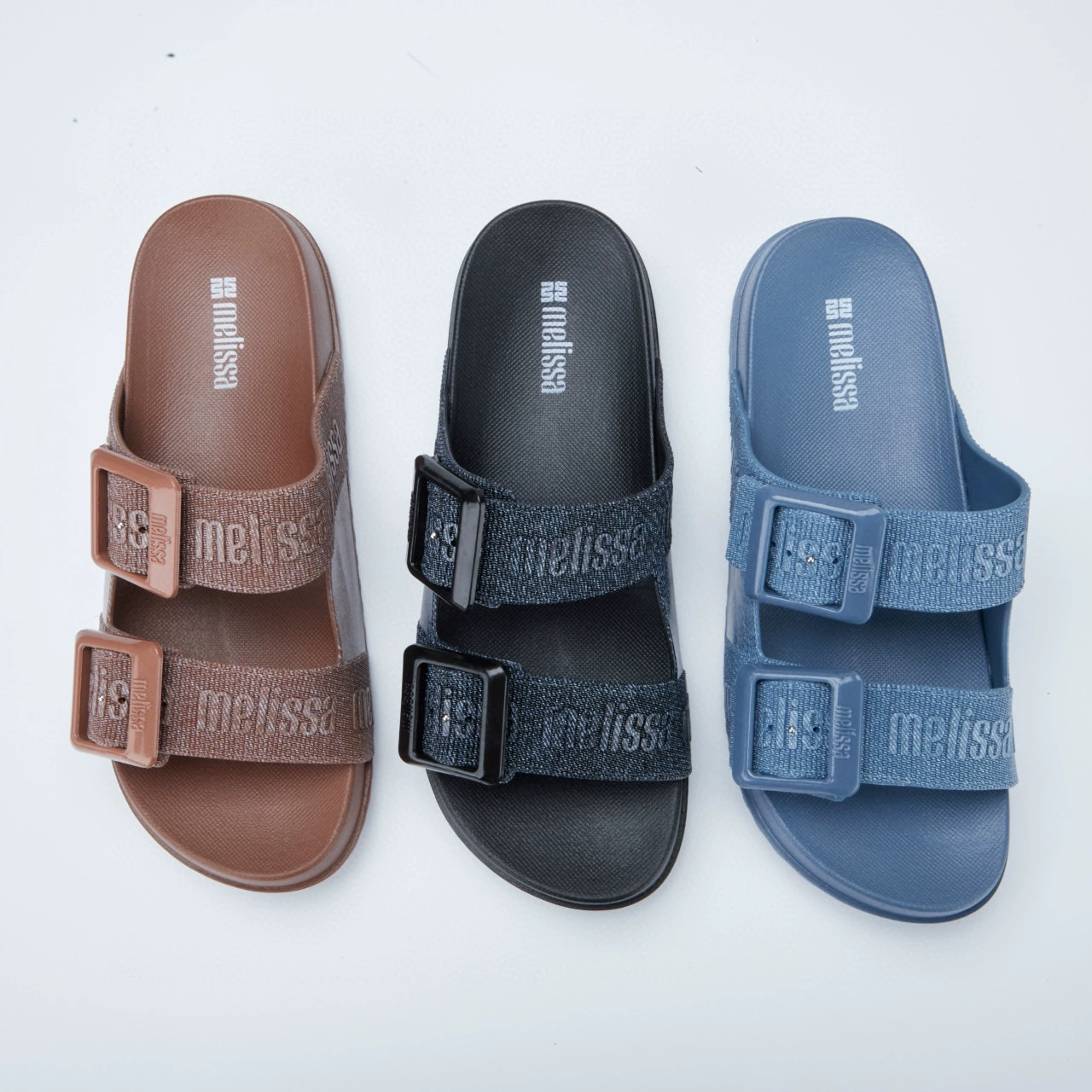 Новые женские сандалии-желе Me*sha 2025: слипоны Melis*a на толстой подошве с широким ремешком и пряжкой, повседневные шлепанцы для пляжа