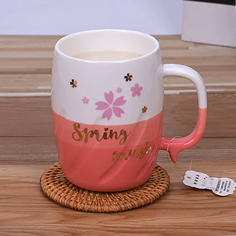 Creative coffee capacious ceramic tea cup for leisure, Nordic style, for beloved