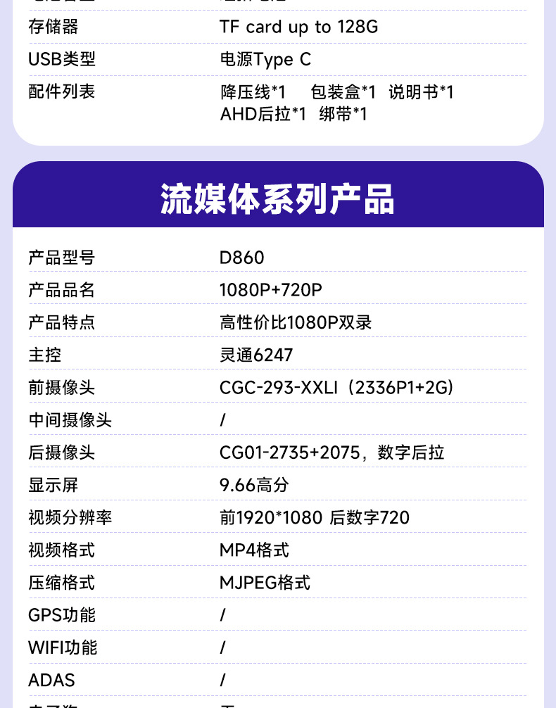 Y10 Inch 360 ° Panoramic Distance Display, Driving Recorder, Mobile Phone Connectivity, Reversing Image, Adas Electronic Dog.