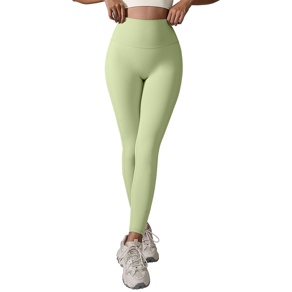 2024 Amazonas Europa y los Estados Unidos brillante desnudo sensación apretado pantalon de elevación de cadera nueve puntos base de pantalones